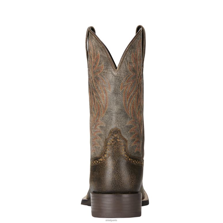 RJ66P89 botte western sport à bout carré large Ariat chaussure brun de Brooklyn Hommes
