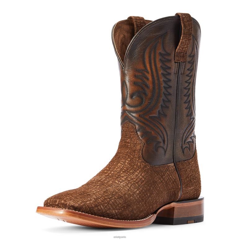 RJ66P95 botte western circuit paxton Ariat chaussure imprimé hippopotame beige antique Hommes