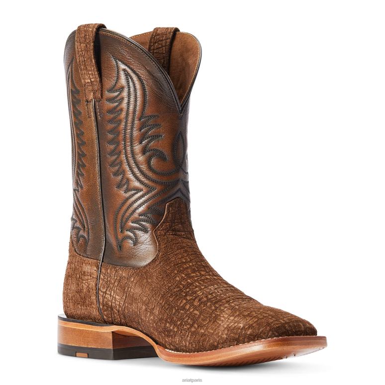 RJ66P95 botte western circuit paxton Ariat chaussure imprimé hippopotame beige antique Hommes