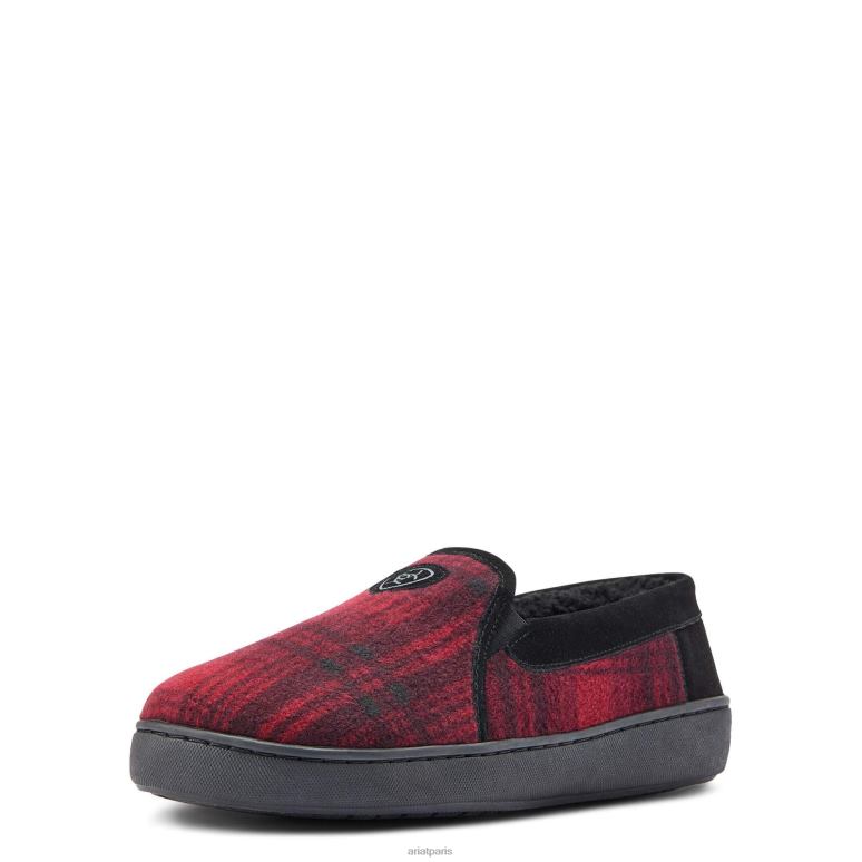 RJ66P473 pantoufle lincoln Ariat chaussure plaid rouge Hommes
