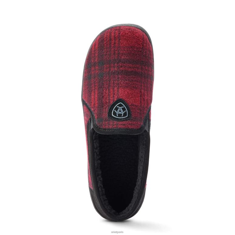RJ66P473 pantoufle lincoln Ariat chaussure plaid rouge Hommes