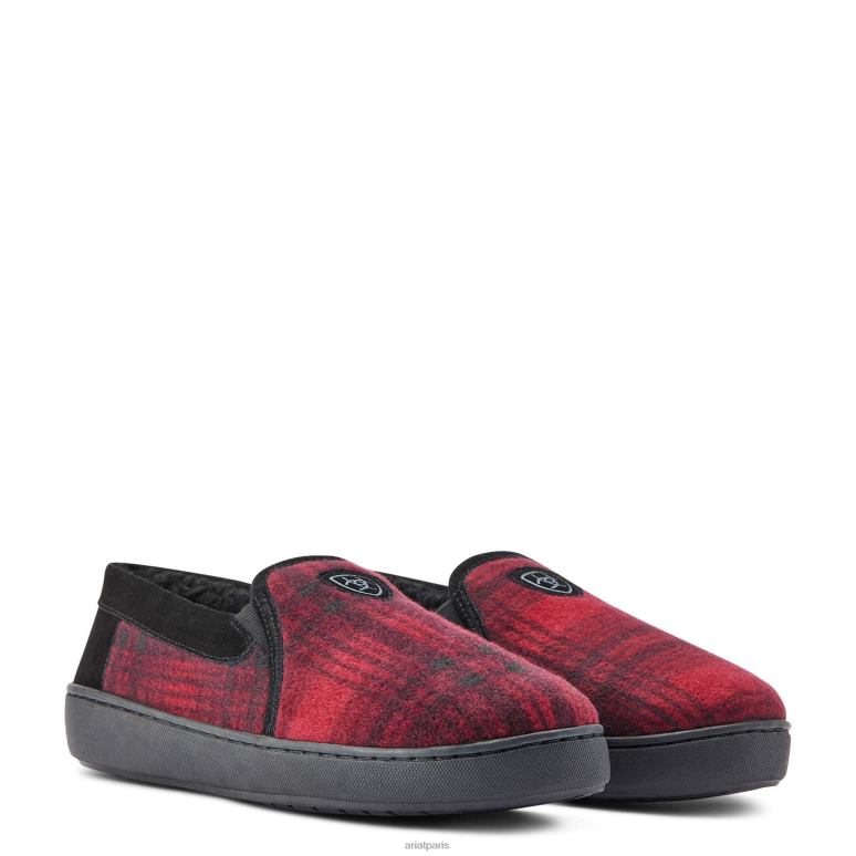 RJ66P473 pantoufle lincoln Ariat chaussure plaid rouge Hommes