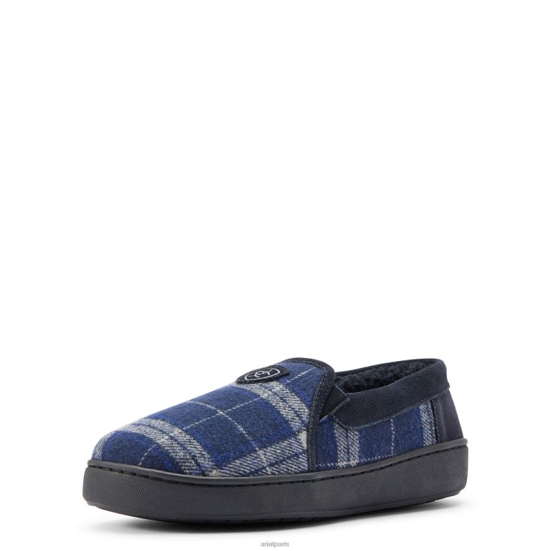 RJ66P477 pantoufle lincoln Ariat chaussure carreaux bleus Hommes