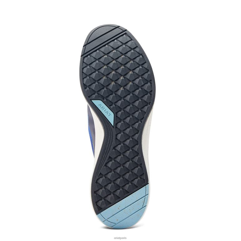 RJ66P374 coureur de quart Ariat chaussure vagues bleues Hommes