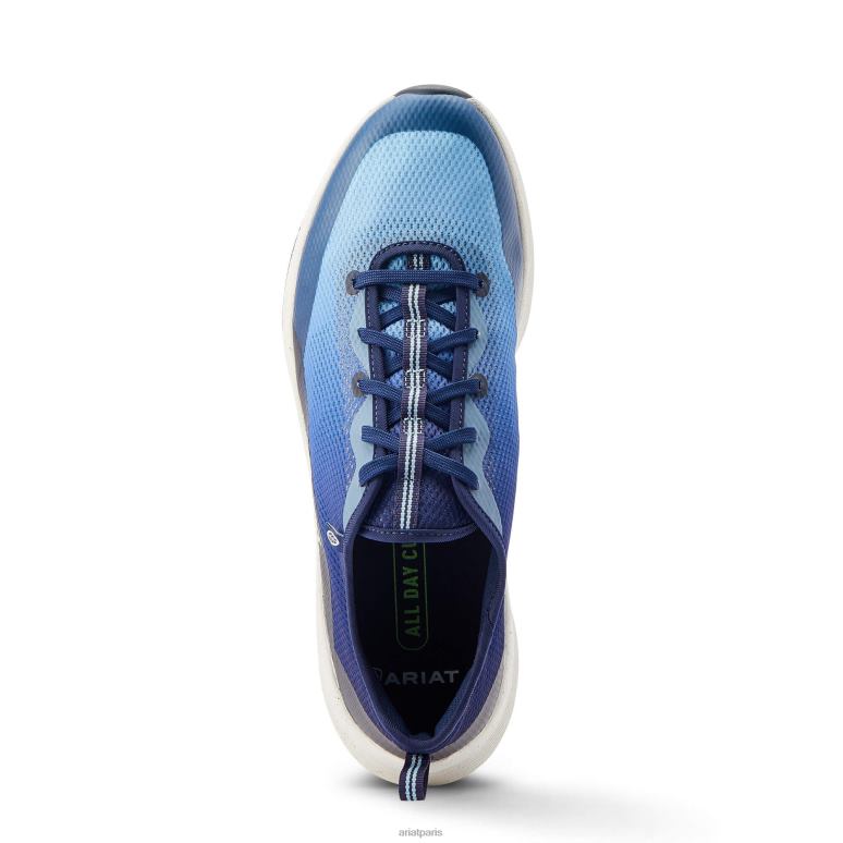 RJ66P374 coureur de quart Ariat chaussure vagues bleues Hommes