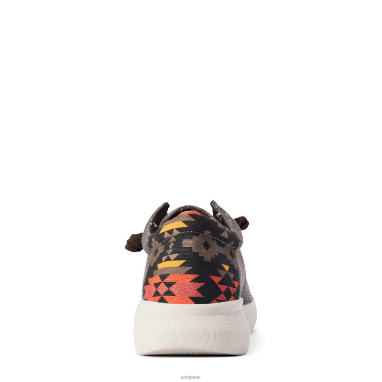 RJ66P420 Hilo 1 Ariat chaussure imprimé sud-ouest marron chiné/rouge Hommes