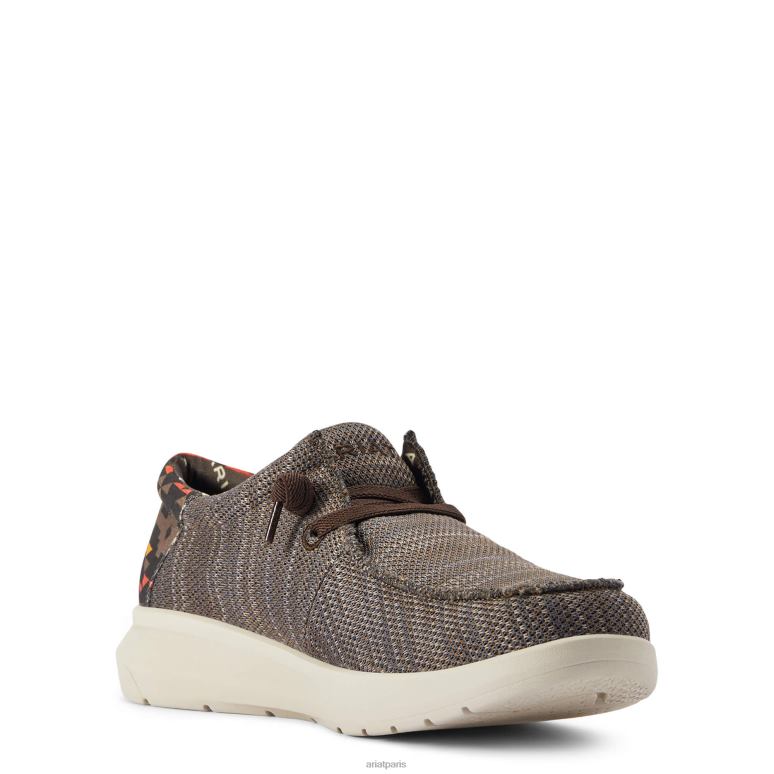 RJ66P420 Hilo 1 Ariat chaussure imprimé sud-ouest marron chiné/rouge Hommes