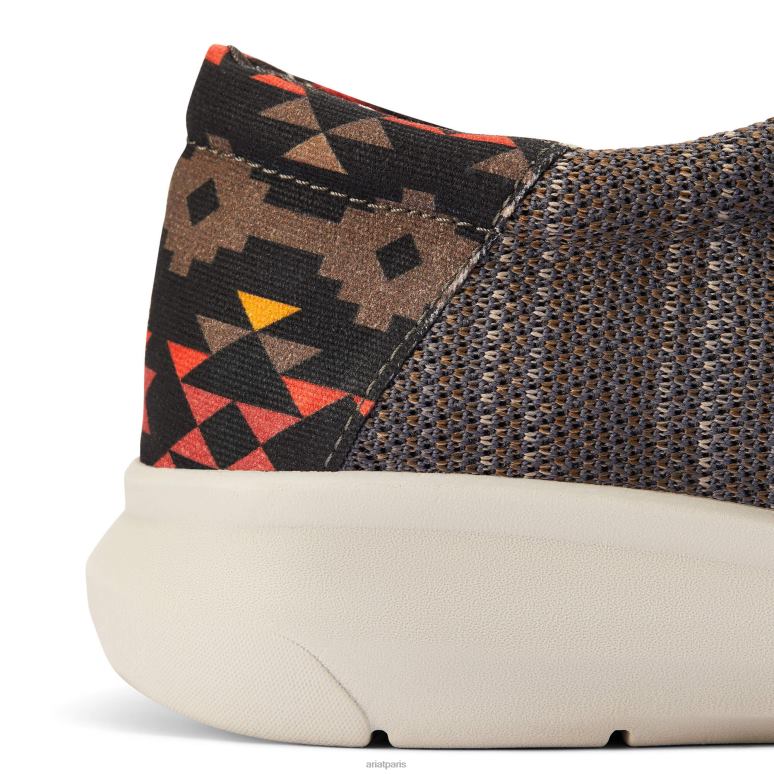 RJ66P420 Hilo 1 Ariat chaussure imprimé sud-ouest marron chiné/rouge Hommes