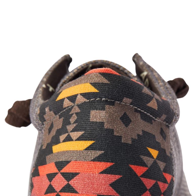 RJ66P420 Hilo 1 Ariat chaussure imprimé sud-ouest marron chiné/rouge Hommes