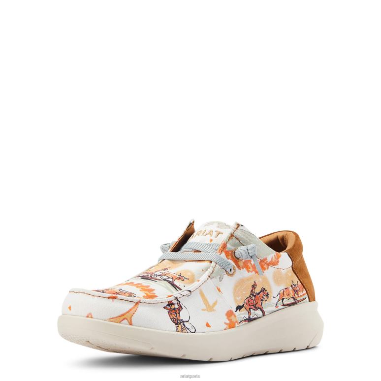 RJ66P450 hilo occidental aloha Ariat chaussure imprimé longhorn de surf Hommes