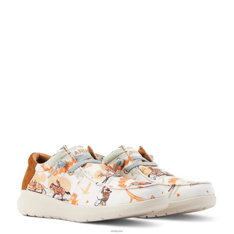 RJ66P450 hilo occidental aloha Ariat chaussure imprimé longhorn de surf Hommes