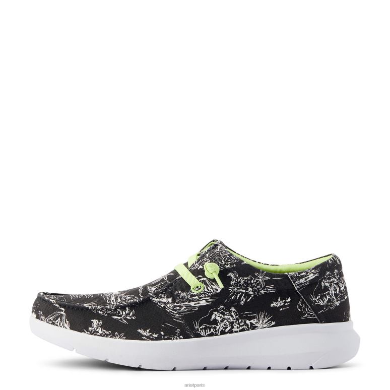 RJ66P460 hilo occidental aloha Ariat chaussure toile aloha noire Hommes