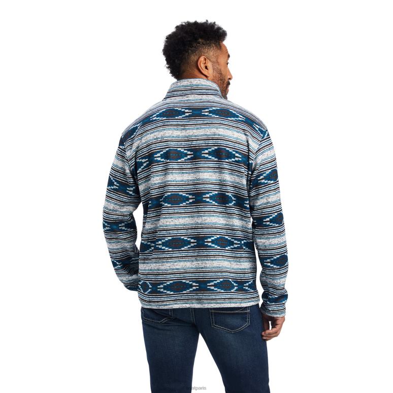 RJ66P1391 pull wesley Ariat hauts serape gris moyen Hommes