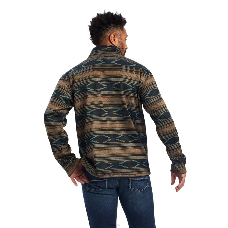 RJ66P1418 pull wesley Ariat hauts serape bringé Hommes