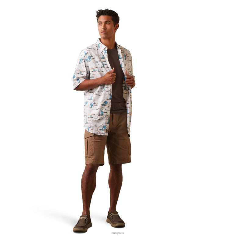 RJ66P1002 chemise coupe classique krish Ariat hauts blanc Hommes