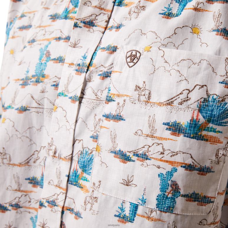 RJ66P1002 chemise coupe classique krish Ariat hauts blanc Hommes