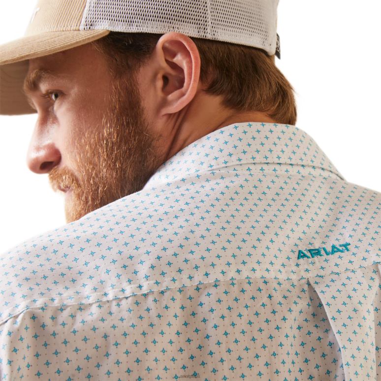 RJ66P1008 chemise coupe classique kaine Ariat hauts blanc Hommes