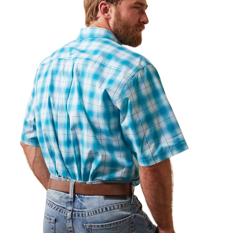 RJ66P1010 chemise coupe classique khari pro series Ariat hauts émail bleu Hommes