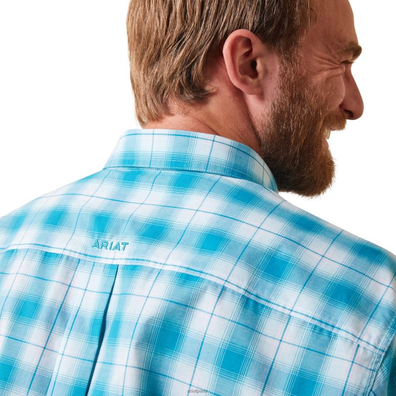 RJ66P1010 chemise coupe classique khari pro series Ariat hauts émail bleu Hommes