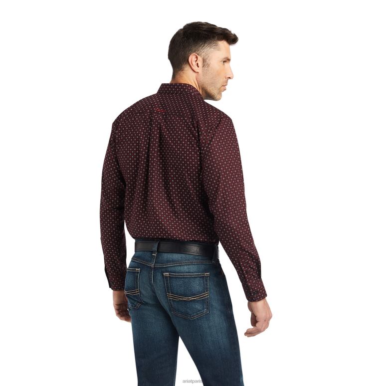 RJ66P1015 chemise ajustée wesson Ariat hauts rouge de Rio Hommes