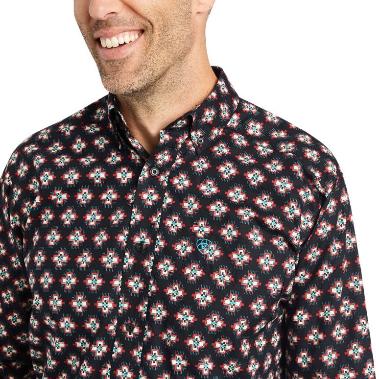 RJ66P1036 chemise coupe classique kasey Ariat hauts noir Hommes