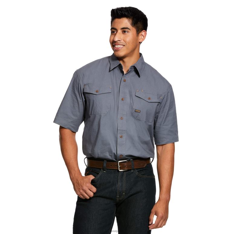 RJ66P1068 chemise de travail Durastretch résistante aux barres d'armature Ariat hauts acier Hommes
