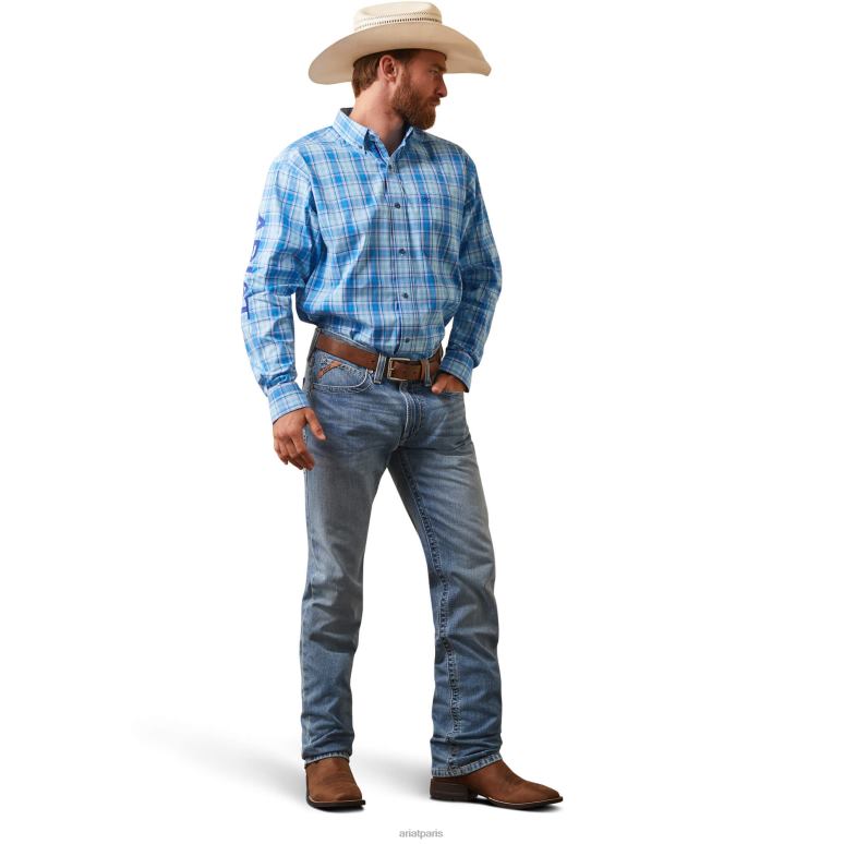 RJ66P1070 chemise coupe classique hogan de l'équipe pro series Ariat hauts bleu Hommes