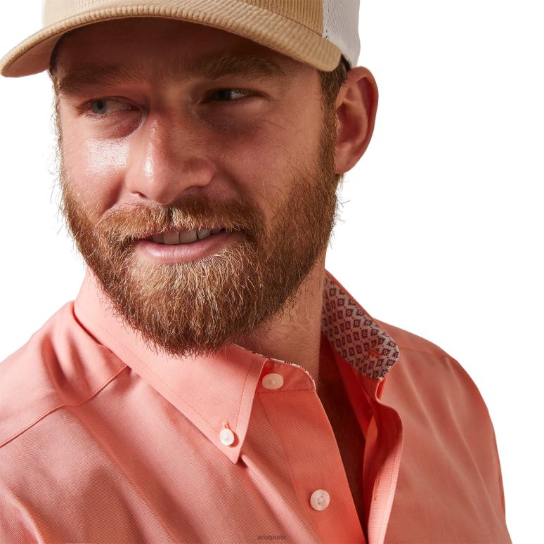 RJ66P1076 chemise coupe classique oxford solide et sans plis Ariat hauts écho pêche Hommes