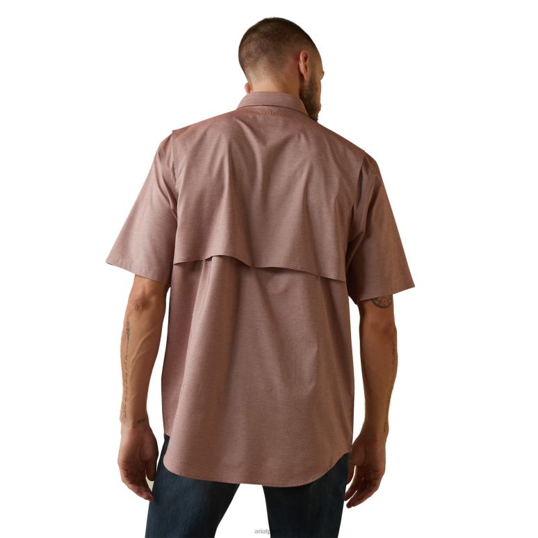 RJ66P1077 Chemise de travail Venttek Durastretch résistante aux barres d'armature Ariat hauts bruyère caramel Hommes