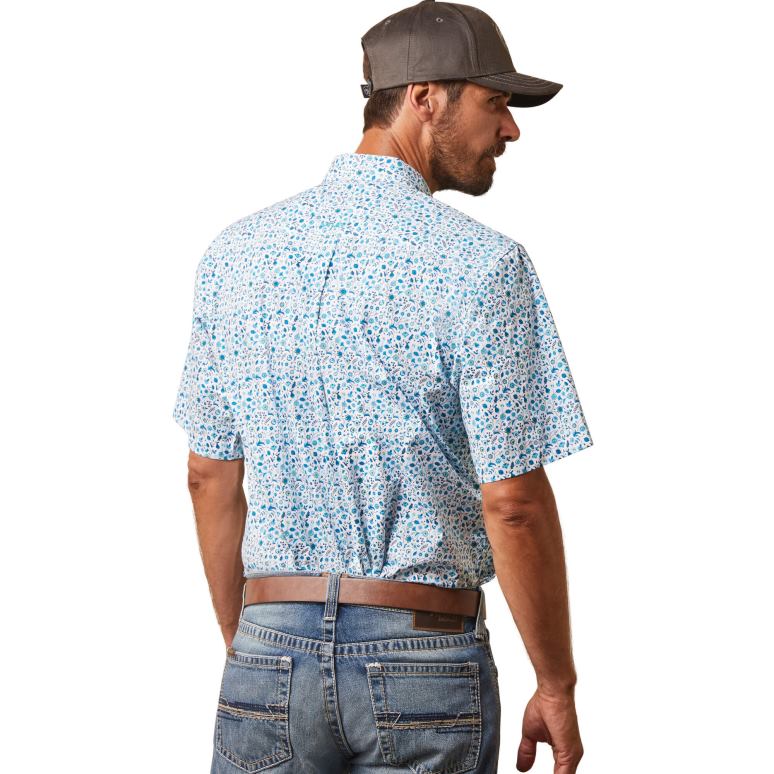 RJ66P1084 chemise ajustée Kyle Ariat hauts blanc Hommes