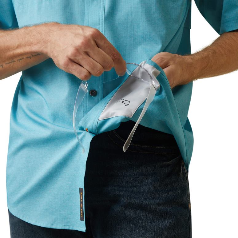 RJ66P1100 Chemise de travail Venttek Durastretch résistante aux barres d'armature Ariat hauts bruyère des Caraïbes Hommes