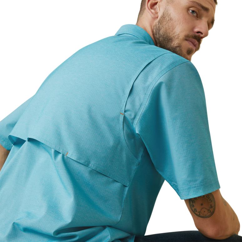 RJ66P1100 Chemise de travail Venttek Durastretch résistante aux barres d'armature Ariat hauts bruyère des Caraïbes Hommes