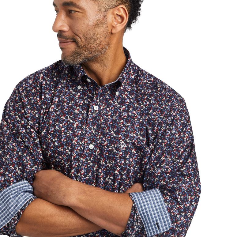 RJ66P1104 chemise ajustée elliott sans plis Ariat hauts noir Hommes