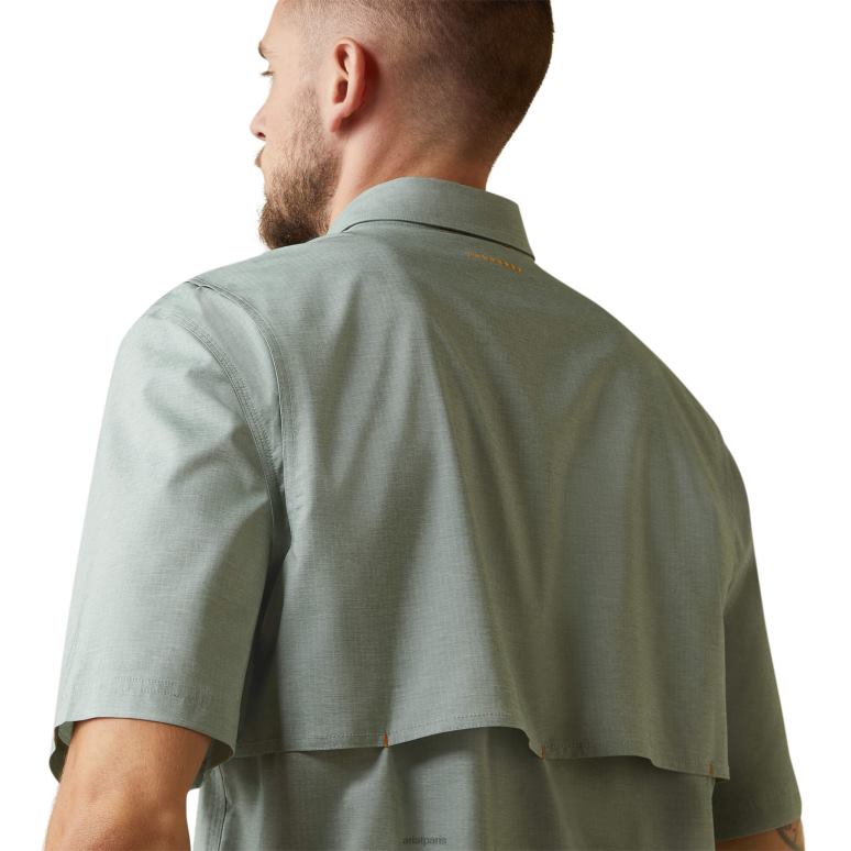 RJ66P1110 Chemise de travail Venttek Durastretch résistante aux barres d'armature Ariat hauts bruyère verte Hommes