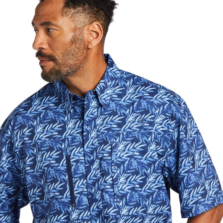 RJ66P1140 chemise coupe classique venttek Ariat hauts feuille bleue de Vénus Hommes