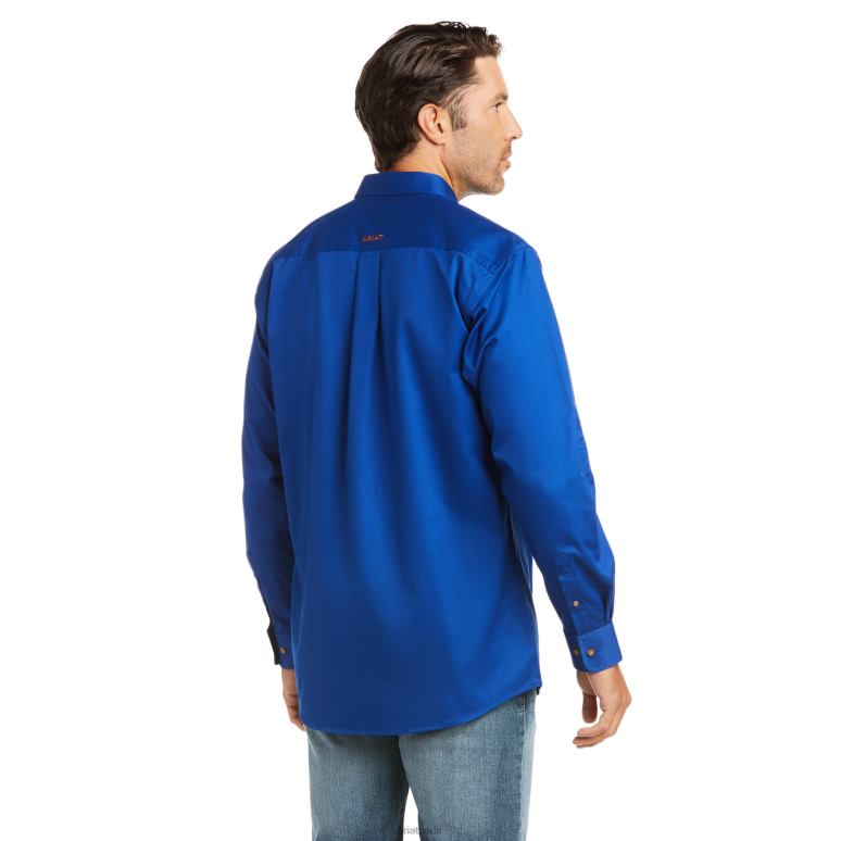 RJ66P1142 chemise ajustée en sergé uni Ariat hauts outremer Hommes