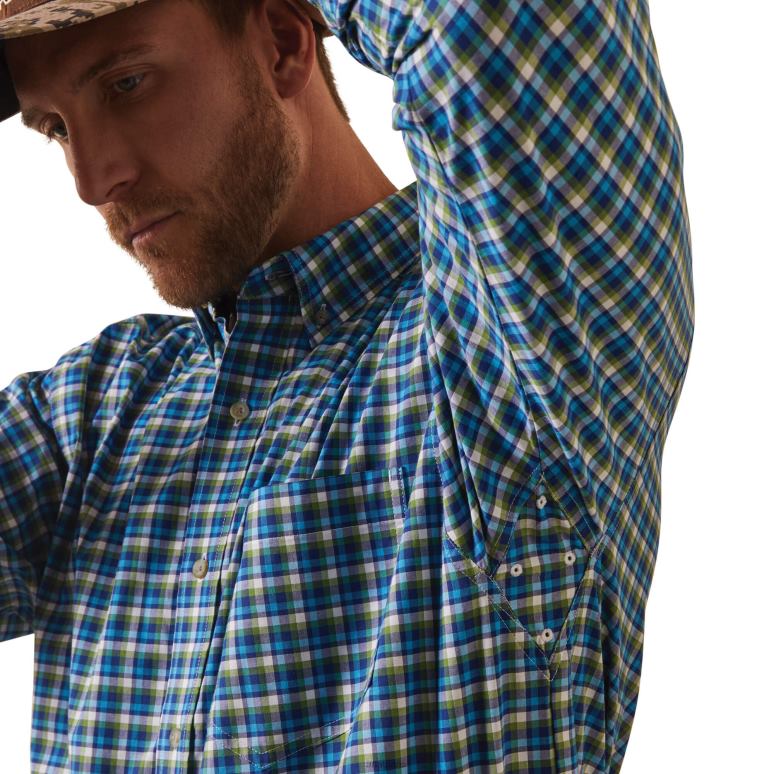 RJ66P1148 chemise coupe classique lincoln pro series Ariat hauts bleu Hommes