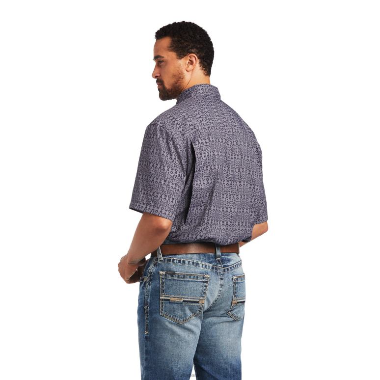 RJ66P1151 venttek outbound chemise coupe classique Ariat hauts imprimé de perles de fumée Hommes