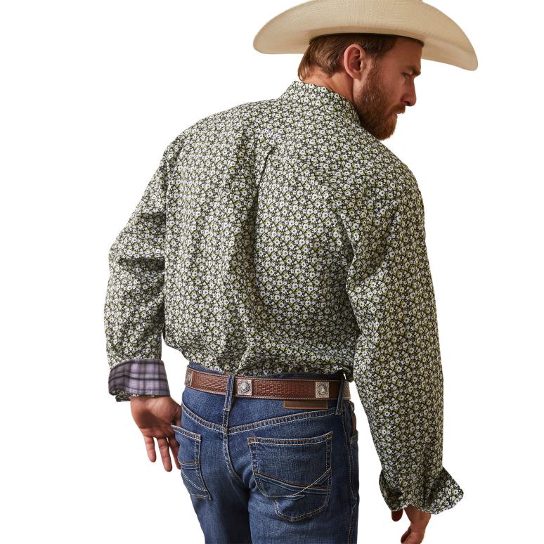 RJ66P1163 chemise coupe classique florian sans plis Ariat hauts noir Hommes