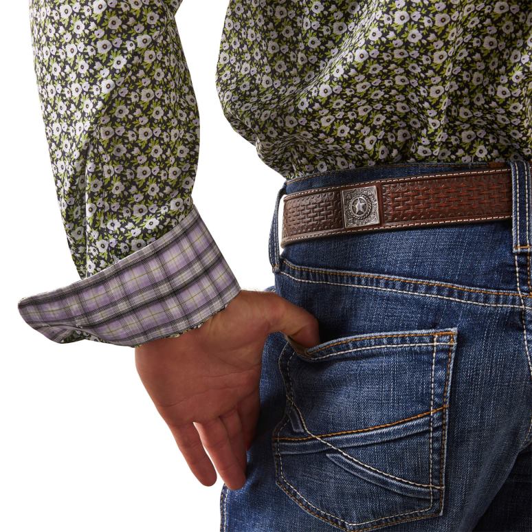 RJ66P1163 chemise coupe classique florian sans plis Ariat hauts noir Hommes