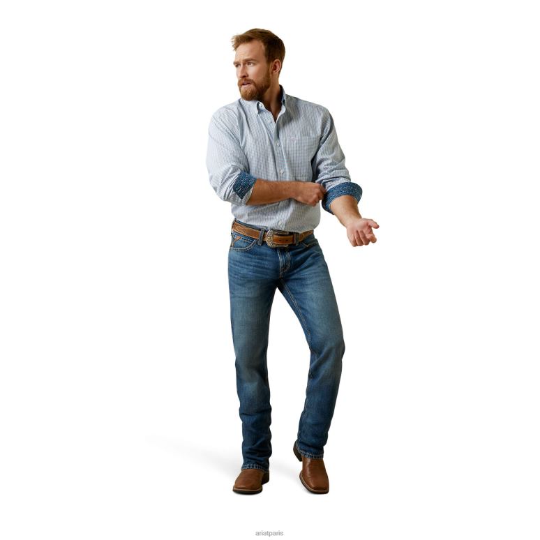 RJ66P1167 chemise ajustée emerson sans plis Ariat hauts blanc Hommes