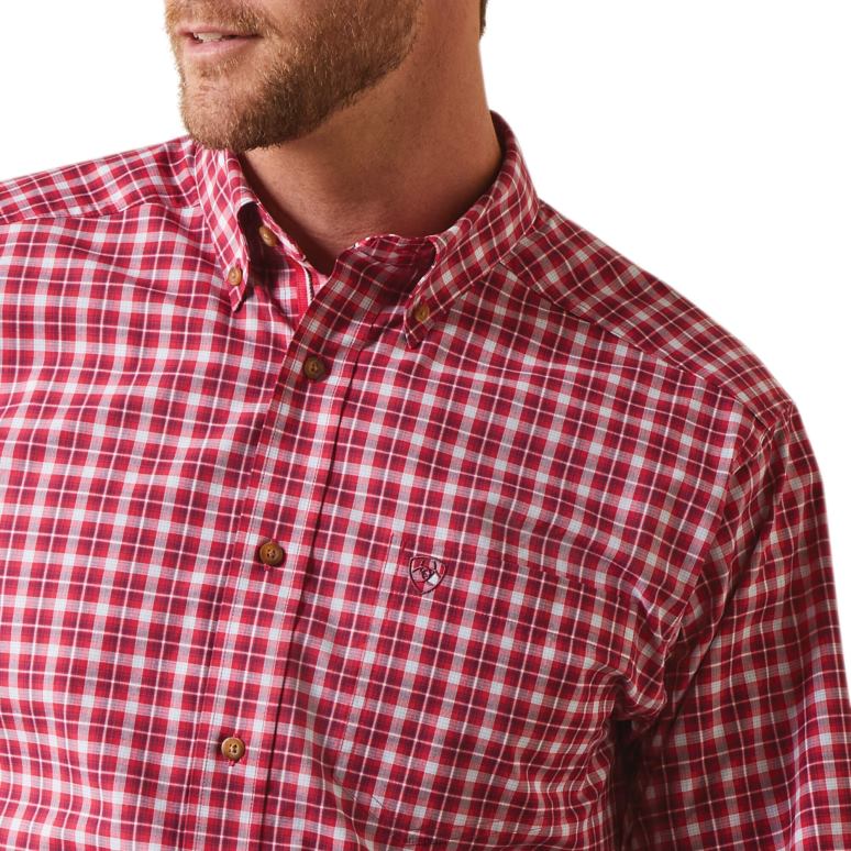 RJ66P1168 chemise ajustée pro series indiana Ariat hauts rose rouge Hommes