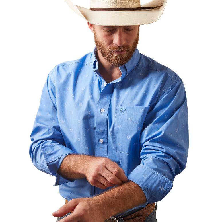 RJ66P1170 chemise coupe classique leroy Ariat hauts chambray bleu Hommes