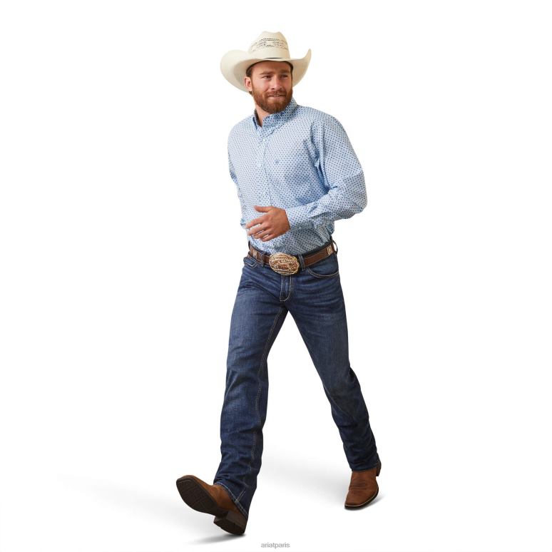 RJ66P1176 chemise ajustée Team Syed Ariat hauts blanc Hommes