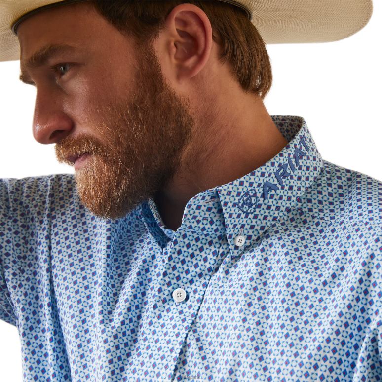 RJ66P1176 chemise ajustée Team Syed Ariat hauts blanc Hommes