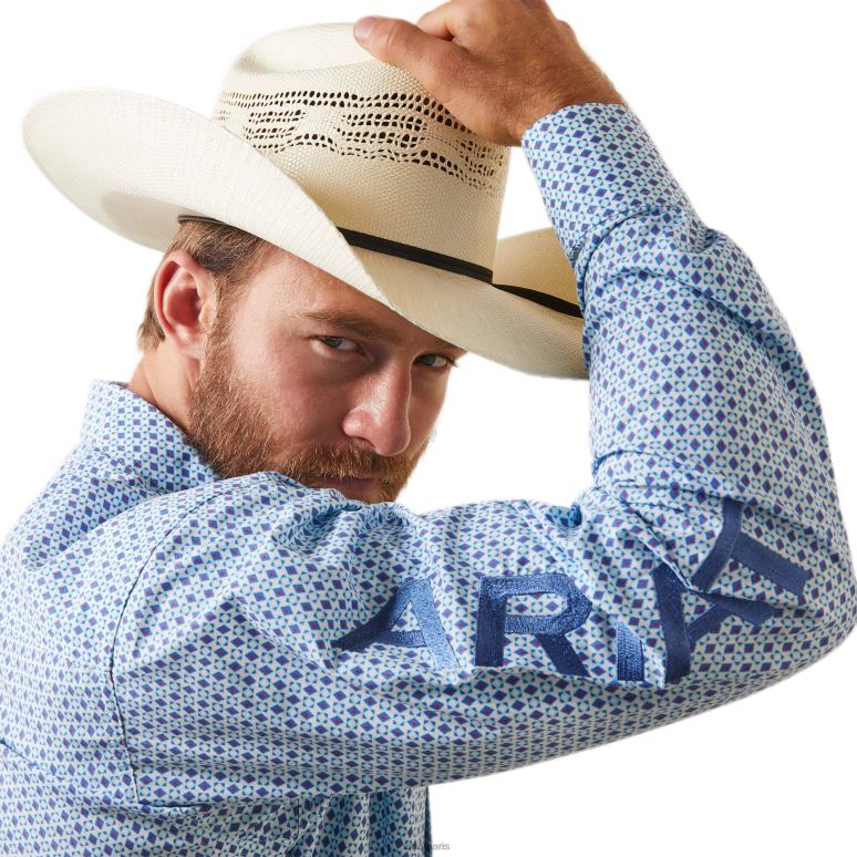 RJ66P1176 chemise ajustée Team Syed Ariat hauts blanc Hommes