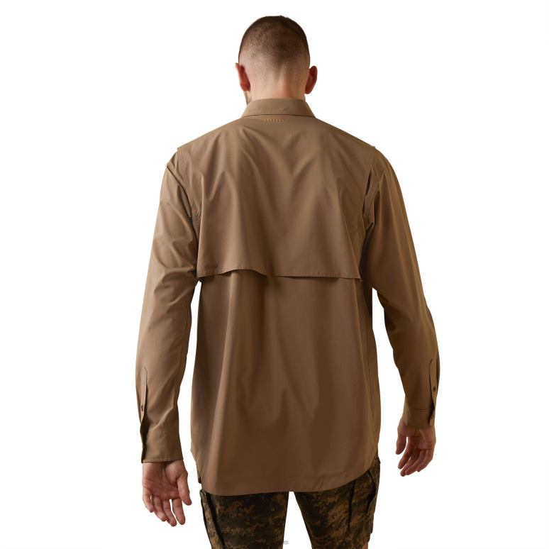 RJ66P1179 Chemise de travail Venttek Durastretch résistante aux barres d'armature Ariat hauts kaki Hommes