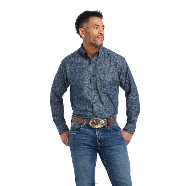 RJ66P1180 chemise coupe classique girard Ariat hauts chambray bleu Hommes