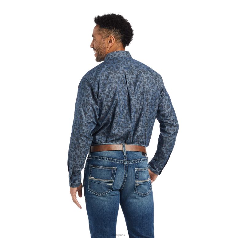 RJ66P1180 chemise coupe classique girard Ariat hauts chambray bleu Hommes