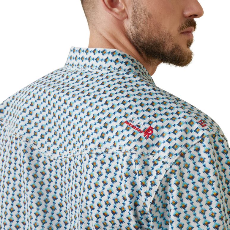 RJ66P1245 fr dillinger - chemise de travail coupe rétro à boutons-pression Ariat hauts impression de bouton de célibataire Hommes